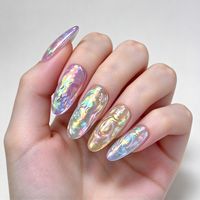 Poudre à ongles irisée violette polarisée effet lune, aurore magique, miroir, glace transparente, néon, paillettes pour décoration d'ongles