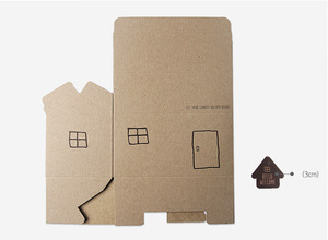 <span class=keywords><strong>Casa</strong></span> a forma di tinta unita semplice carta Kraft di natale regalo pieghevole cartone con manico portatile confezione regalo per biscotti e caramelle - Product Image 3