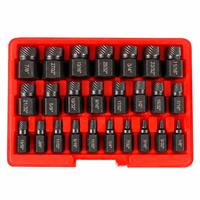 Kit d'extraction de vis cassées universel TEBAK Heavy Duty 25 pièces pour la réparation de moteurs automobiles et l'entretien de machines industrielles