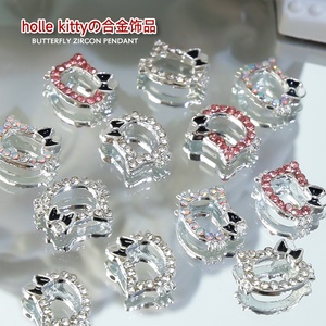 Venta al por mayor: Nueva decoración de <span class=keywords><strong>uñas</strong></span> 3D de <span class=keywords><strong>Hello</strong></span> <span class=keywords><strong>Kitty</strong></span> con lazo de diamantes y perlas huecas para accesorios DIY - Product Image 2