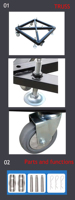 Accesorios de sistema de armazón Placa base de acero de aluminio-armazón de luz móvil/base de confianza de acero para escenario para sistema de elevador