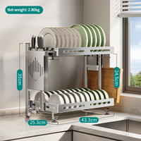 Égouttoir à vaisselle pliable en acier inoxydable sans installation pour cuisine