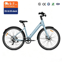 Vélo électrique de ville confortable pour femmes, cadre en alliage d'aluminium, 7 vitesses, moteur sans balais, batterie intégrée, autonomie 80-100 km
