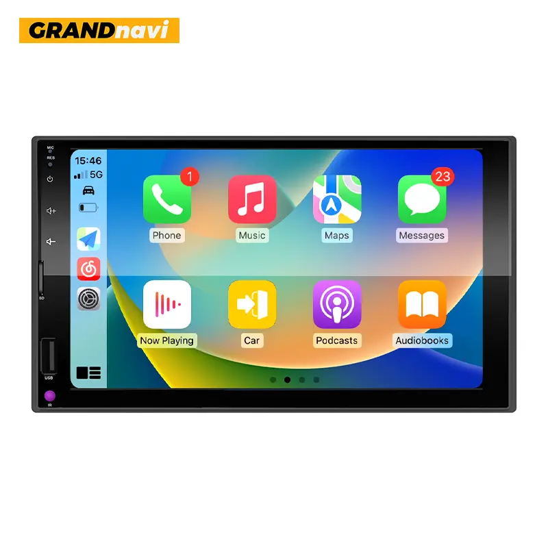 GRANDnavi 7 pulgadas pantalla táctil 2 Din con Mirror Link Wince sistema GPS navegación MP5 Carplay coche Radio coche ESTÉREO