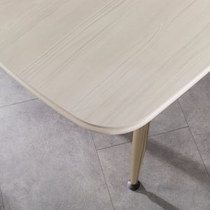 Rosse Marmaris Luxury Cream Marble Top Rectangle Dining <b>Table</b> 6 Person Modern European Metal <b>Leg</b> Stable Design - Product Image 3