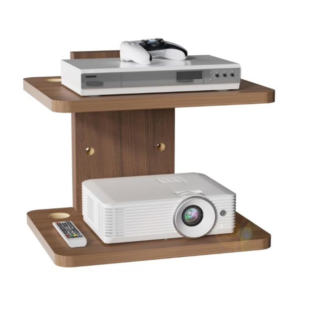 Floating TV Shelf 2 Tier Projector Shelf for DVD Players Routers Game Consoles Cable Boxes Living Room Decor Accessories