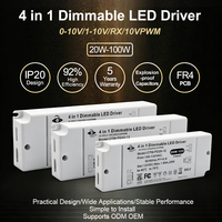 Fuente de Alimentación LED ETL SAA CE 12V 24V 20W 30W 40W 50W 60W 80W 96W 100W, Controlador LED Regulable 4 en 1 de Voltaje Constante