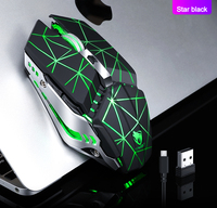 Ratón Inalámbrico Óptico RGB Recargable de 2.4G, Ratón Silencioso para Juegos de Computadora, Ratón Mecánico USB con Retroiluminación para Deportes Electrónicos, Ratón para Jugadores de PC
