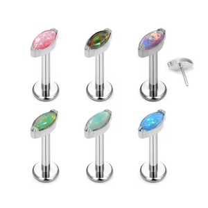 Cấy ghép lớp <span class=keywords><strong>titanium</strong></span> ear piercing SET OPAL đẩy Pin labret Lip Studs vàng mạ Claw thiết lập công nghệ các loại cho đám cưới - Product Image 1