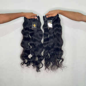 Raw Straight Indian Temple cabello humano Raw Machine Wefted Virgen cutícula alineada indio rizado en extensiones de cabello humano - Product Image 2