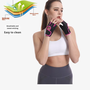 Vente en gros de gants de sport unisexes en néoprène à demi-doigts respirants avec fermeture à boucle pour la musculation, le cyclisme et l'escalade - Product Image 3