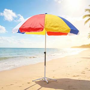 Sombrilla de Playa Ventilada de 130/140 cm con Doble Varilla, Tela Oxford de Grado Comercial, Protección UV UPF50+, Sombrilla para Exteriores para Puestos de Vendedor - Product Image 1