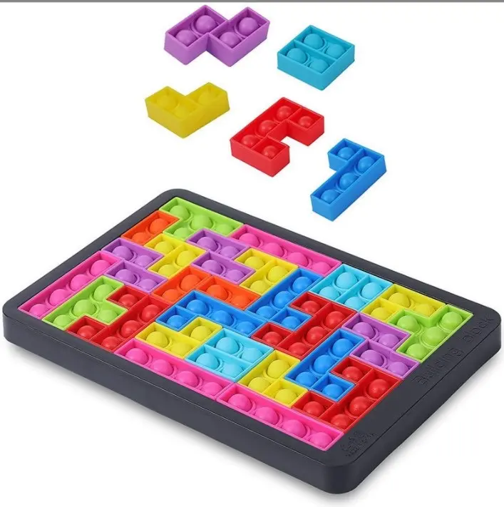 Wholesale Amazon Best Selling Decompression Toys Sensory jigsaw Blocks Game Stress Kid 3 In 1 Puzzle building block Fidget toy