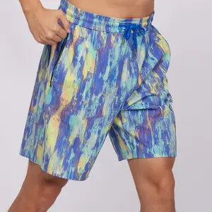 Luckpanther Polyester Spandex Training Running Swim Shorts Colorful Printing Men's Custom Swim Shorts Swim Truck