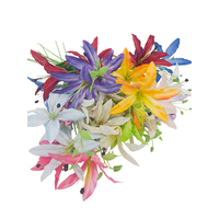 Vente en gros de fleurs artificielles Gloriosa Superba en soie, 78 cm, multicolores, pour les arrangements floraux, les fêtes, la décoration de la maison