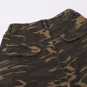 Katoenen vintage camouflage streetwear hoge kwaliteit wijde broek met wijde pijpen, <span class=keywords><strong>cargo</strong></span> broek met trekkoord, canvas custom broek met logo, heren casual - Product Image 5