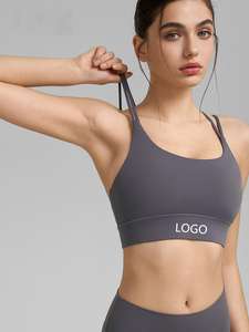 Soutien-gorge de sport pour femme OEM/ODM, devant tendance, bretelles croisées au dos, fermeture à triple crochet réglable, large bande de maintien, antichoc, séchage rapide - Product Image 3