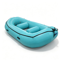 Bateau gonflable personnalisé turquoise de 10 pieds (300 cm), bateau de rafting en eaux vives, résistant à l'usure et aux UV, plancher renforcé