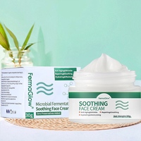 Crème Visage Apaisante et Réparatrice pour Peaux Sensibles à la Rougeur, à base de Centella Asiatica, d'Asiaticoside, de Purslane et de Peptides