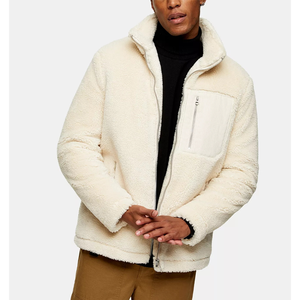 2020 Custom Shearling Wool Fleece Sherpa Winter <strong>Faux</strong> <strong>Fur</strong> <strong>Men</strong> <strong>Coats</strong> Long Windbreaker Parka Patchwork Corduroy Pocket Male Jackets - Product Image 1