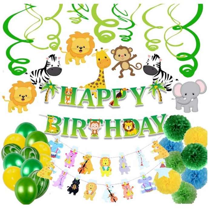 Jungle Theme Birthday Banner Jungle Party Decorations 