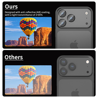 Protection d'objectif d'appareil photo en verre trempé AR en gros pour iPhone 15 16 17 Pro Max Plus, couverture intégrale 9H anti-rayures