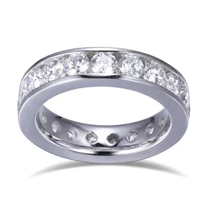 IGI 14K Gold RD Cut 3.3MM Stone Lab Diamond Ring Channel Set wedding engagement ring