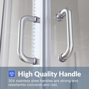 Cabine <span class=keywords><strong>de</strong></span> <span class=keywords><strong>douche</strong></span> d'angle coulissante avec cadre, verre transparent et finition nickel brossé, gain <span class=keywords><strong>de</strong></span> place pour salle <span class=keywords><strong>de</strong></span> bain - Product Image 4