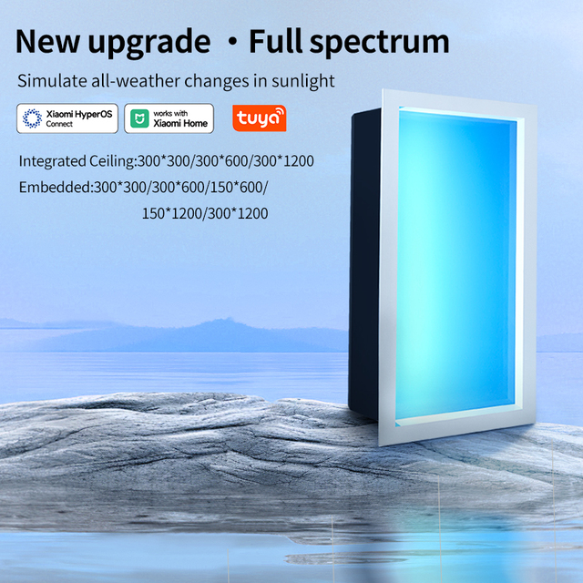 Wide Field Vision Roof Ceiling Lamp Artificial Sunlight Virtual Window Corridor Blue Sky Skylight Panel Ceiling Light