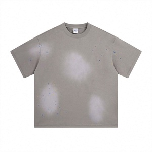 T-shirt Estiva da Uomo 2026 a Maniche Corte, Stile Moda Transfrontaliera con Effetto Lavaggio e Stampa Scatola di Inchiostro a Spruzzo con Scimmia, Stile Personalizzato - Product Image 3