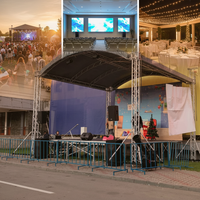 Scène mobile en aluminium de haute qualité Arah et système de scène pour concert en plein air avec toit en PVC