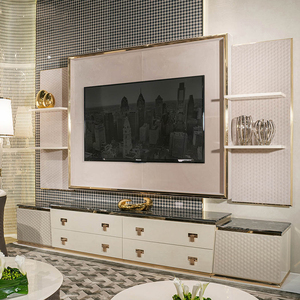 家具テレビキャビネットコーナーテレビスタンドコーナーエンターテインメントセンターメディアコンソール革張り閉店テレビスタンド