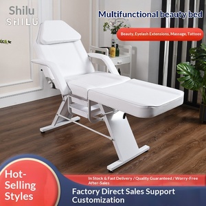 Luxurious Black <strong>White</strong> Adjustable Leg Beauty Massage <strong>Chair</strong> Foldable Tattoo Barber Bed <strong>Chair</strong> for Facial Therapy Eyelash Cheap - Product Image 2