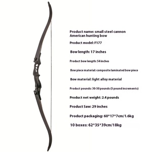 F177 Phong Cách Mỹ Ngoài Trời Bắn Cung Kim Loại Săn Bắn Cung 30-50 pounds Recurve Mũi Tên Với Điểm Thép Và Cung Chuỗi - Product Image 2