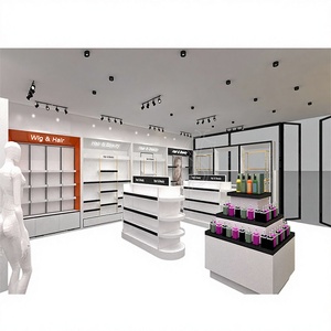 Meilleur design d'étagère de décoration pour salon de coiffure, étagère d'appoint cosmétique, mobilier, présentoir à perruques, éclairage LED pour <span class=keywords><strong>magasin</strong></span> de produits de beauté - Product Image 1