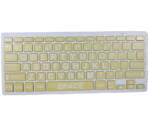 Clavier Bluetooth portable en plastique OEM personnalisé sans fil avec grandes touches jaunes et noires, 78 touches - Product Image 1
