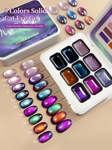 Gel UV pour ongles 9 couleurs, gel de modelage solide haute saturation, effet dégradé, pour manucure DIY et design de salon - Product Image 4