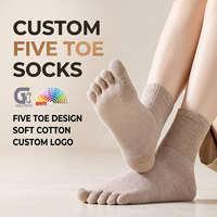 Chaussettes de sport personnalisées à cinq orteils, OEM ODM, en coton doux, avec logo personnalisé, pour la course et les activités physiques