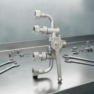 Vannes de dérivation à bille cryogéniques DQS15D à 5 voies, port 22, ODM, en acier inoxydable 316, à commande manuelle, pour le stockage en vrac de gaz - Product Image 1