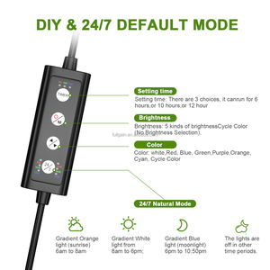 Fullgain 14W 30CM WRGB Dimmable Clip On Fresh Water <span class=keywords><strong>24</strong></span>/7 Fish Tank Light <span class=keywords><strong>Aquarium</strong></span> Day Night Led Lamp <span class=keywords><strong>Aquarium</strong></span> Light For Plant - Product Image 3