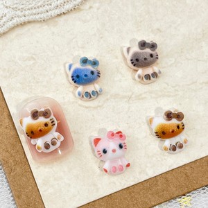 Japonés Kawaii Kt gato dibujos animados uñas joyería lindo arco resina 3D encantos Diy bailarina ovalada manicura suministros caja del teléfono basura Decoración - Product Image 5