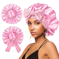 Gorro de Dormir de Seda y Satén Ajustable de Lujo con Logotipo Personalizado, Gorro para el Cabello con Banda para Atar, para Uso Diario, Multiusos, para el Cuidado del Cabello de Mujeres