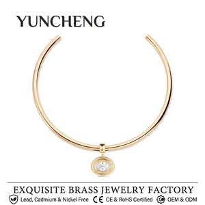 YUNCHENG Collana Choker Ovale con Zirconia, Gioiello di Moda per Donne, Gioielleria Personalizzata per Uso Quotidiano, Impermeabile, Placcato in Oro 18K - Product Image 1
