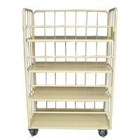 Carrito Logístico Plegable de Metal con Recubrimiento en Polvo, de 4 Ruedas, Fácil de Montar, Personalizable, Resistente, Portátil, con Capacidad para 350 kg
