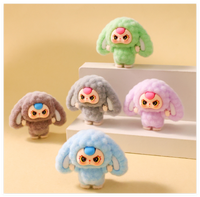 Vente en gros de mini lapin blanc 3D cartoon, petit jeu de société en Chine, figurines d'animaux en PVC floqué, jouets artisanaux en résine pour enfants