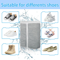 Protection Multiple Réutilisable Anti-Déformation 360 °   Sac de lavage pour chaussures 2 en 1 avec fermeture éclair pour toutes les machines à laver et toutes les chaussures
