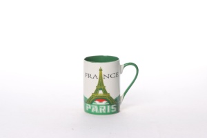 Collection City <span class=keywords><strong>Paris</strong></span> Architecture Souvenir Tour Eiffel Française Tasse à café <span class=keywords><strong>en</strong></span> porcelaine fine réutilisable avec couvercle et poignée - Product Image 2