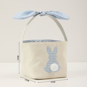 Personalized Gingham <strong>Easter</strong> Basket with Name Empty Custom Monogram Bunny <strong>Easter</strong> <strong>Bag</strong> - Product Image 2
