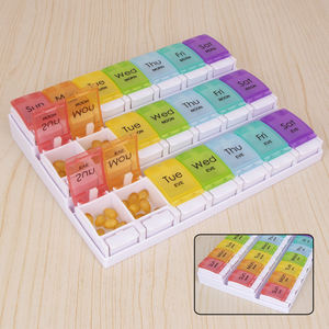 Porte-vitamines personnalisé WEISHENG, facile à retirer, planificateur de médicaments arc-en-ciel, portable, design à bouton-poussoir AM/PM, organiseur de pilules - Product Image 6