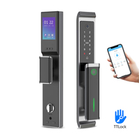 Cerradura de Puerta Totalmente Automática con Reconocimiento Facial TTLOCK, con Llave de Respaldo, Huella Dactilar, Contraseña, Control por Aplicación, Seguridad para el Hogar